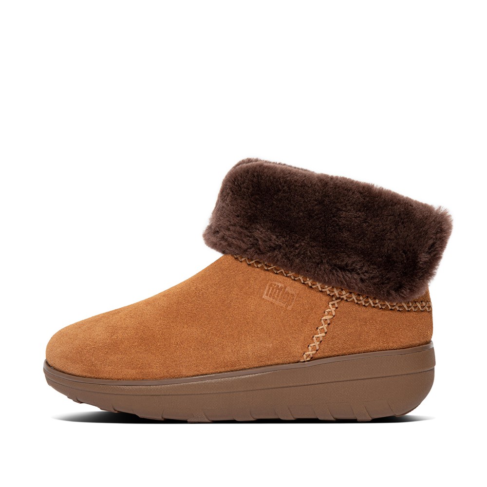 Fitflop Womens Boots Brown - Mukluk Shorty Shearling Lined Suede Ankle - 78HABUXVL